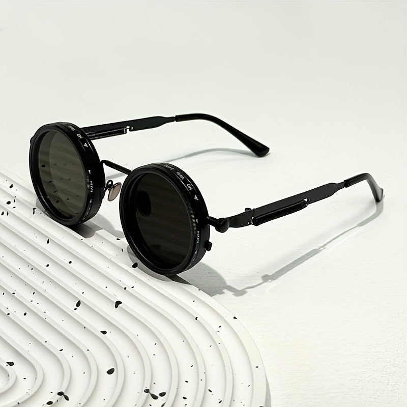 ND Filter Adjustable Dimming Round Polarized Sunglasses