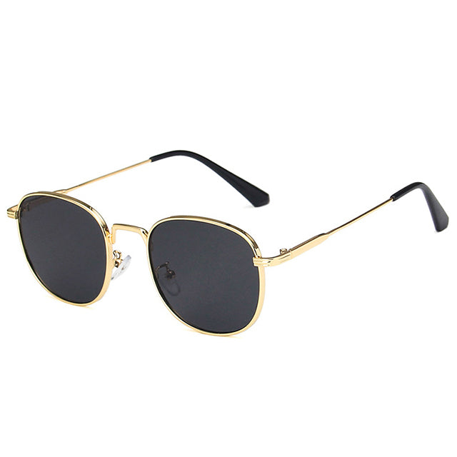 Round Black Silver Sunglasses – UV Protected