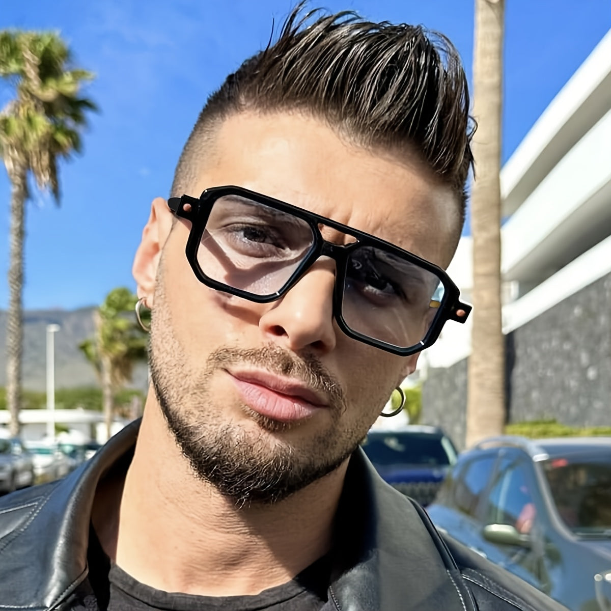 Men'S Casual Square Full-Rim Glasses