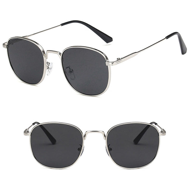 Round Black Silver Sunglasses – UV Protected