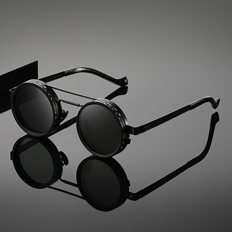 Classic Retro Round Fashion Glasses with adjustable ND Filter Lens
