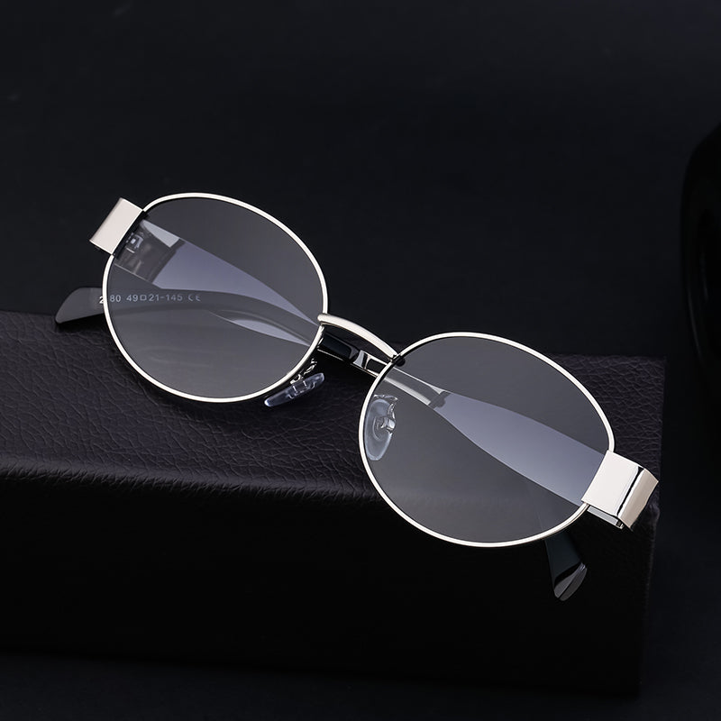 Vintage Retro Metal Oval Designer Sunglasses