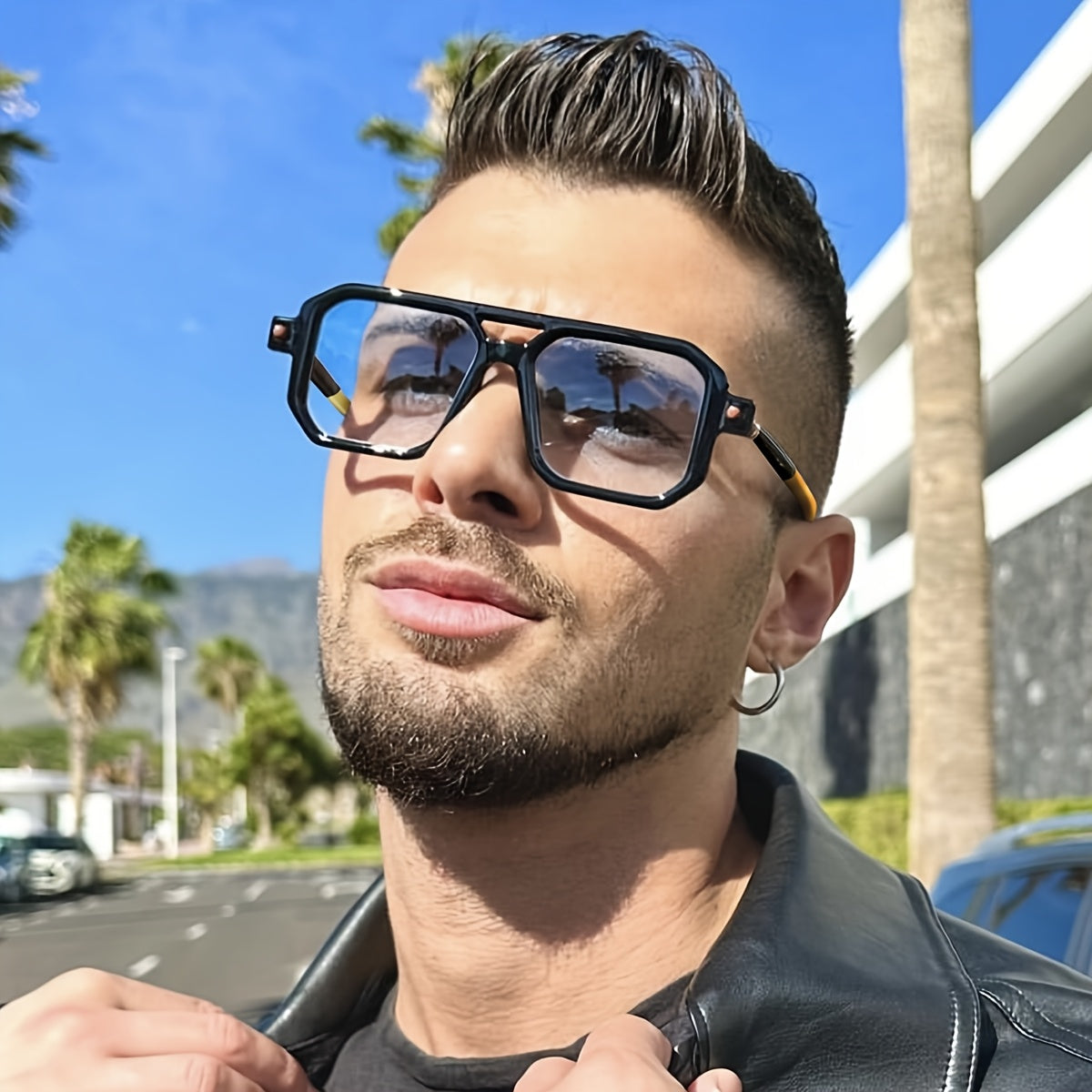 Men'S Casual Square Full-Rim Glasses