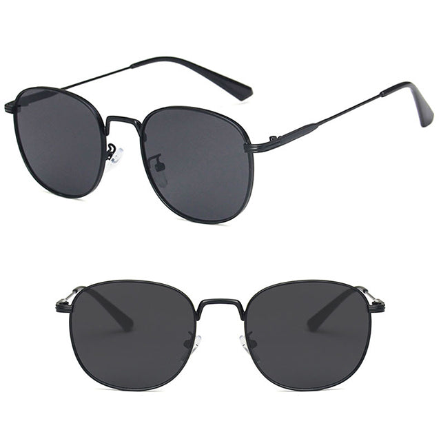 Round Black Silver Sunglasses – UV Protected
