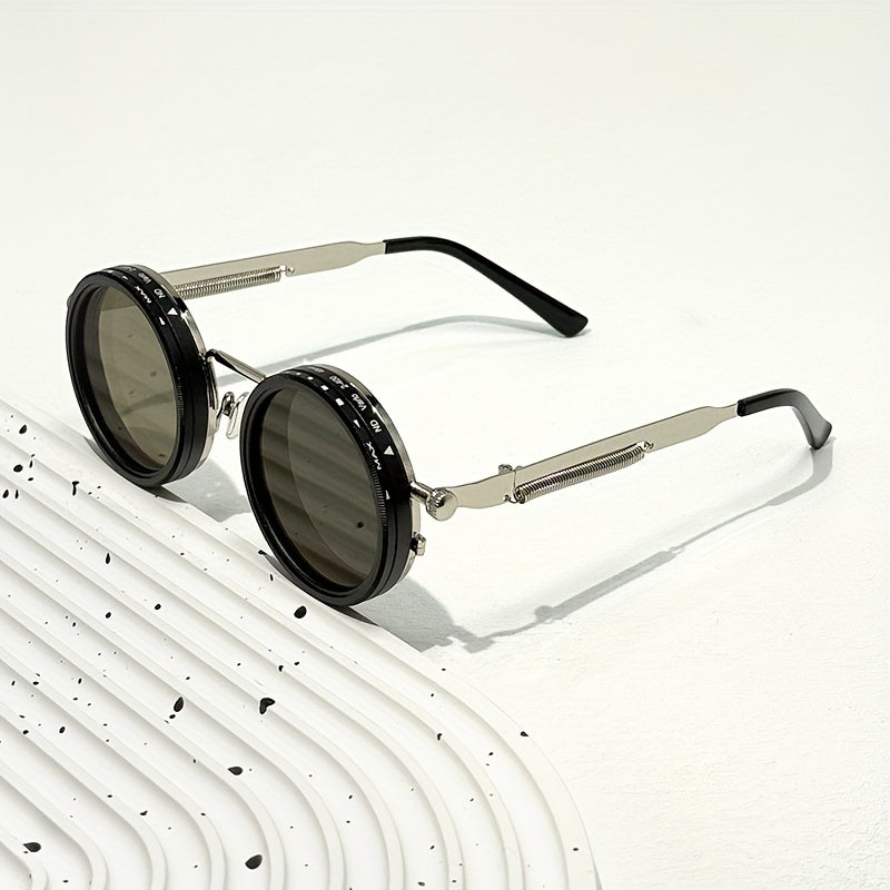 ND Filter Adjustable Dimming Round Polarized Sunglasses