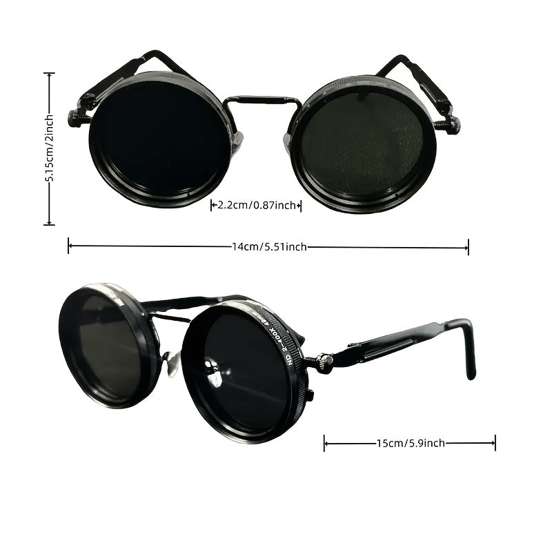 ND Filter Adjustable Dimming Round Polarized Sunglasses