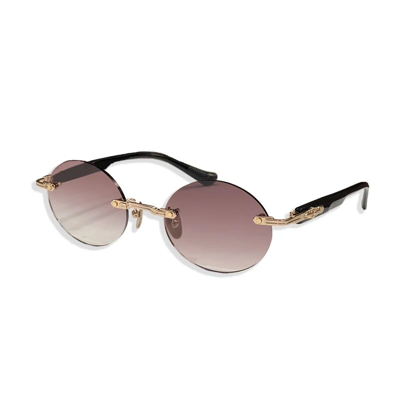 Oval Rimless Sunglasses - Unisex