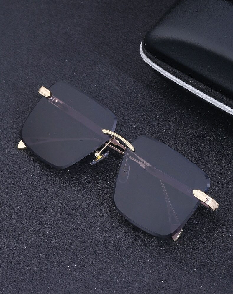 Oversize Square Rimless Fashion Sunglasses