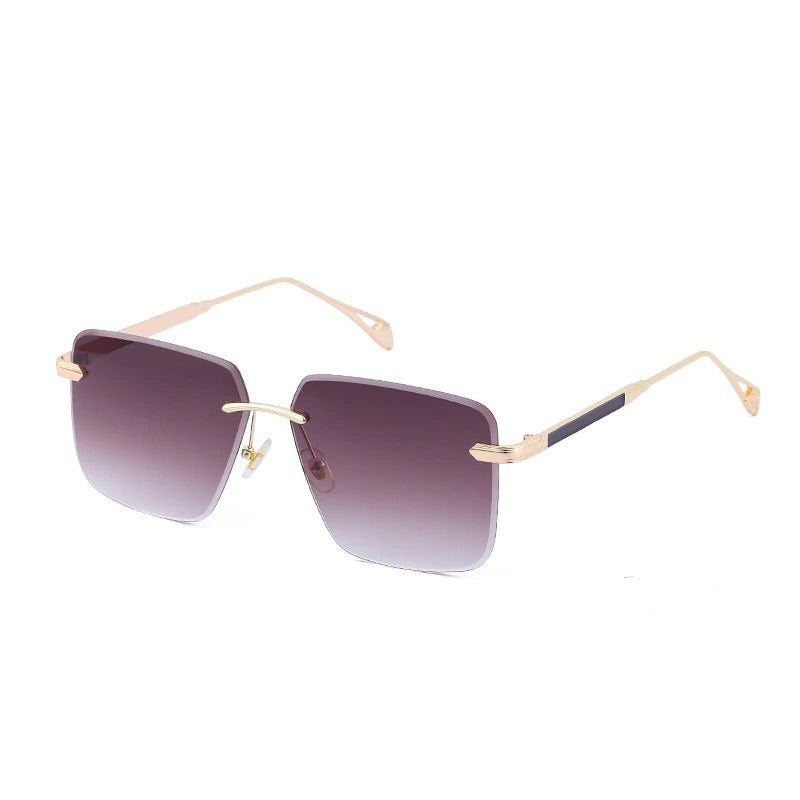 Oversize Square Rimless Fashion Sunglasses