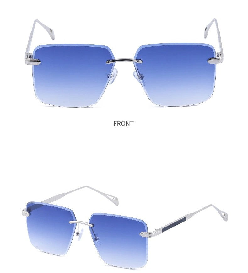 Oversize Square Rimless Fashion Sunglasses