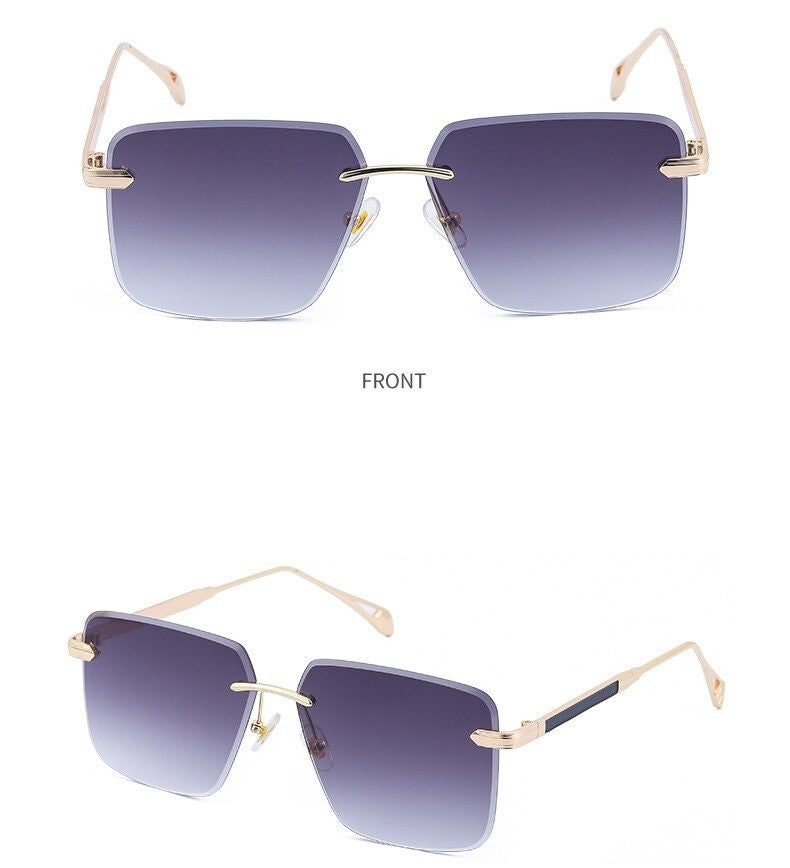 Oversize Square Rimless Fashion Sunglasses