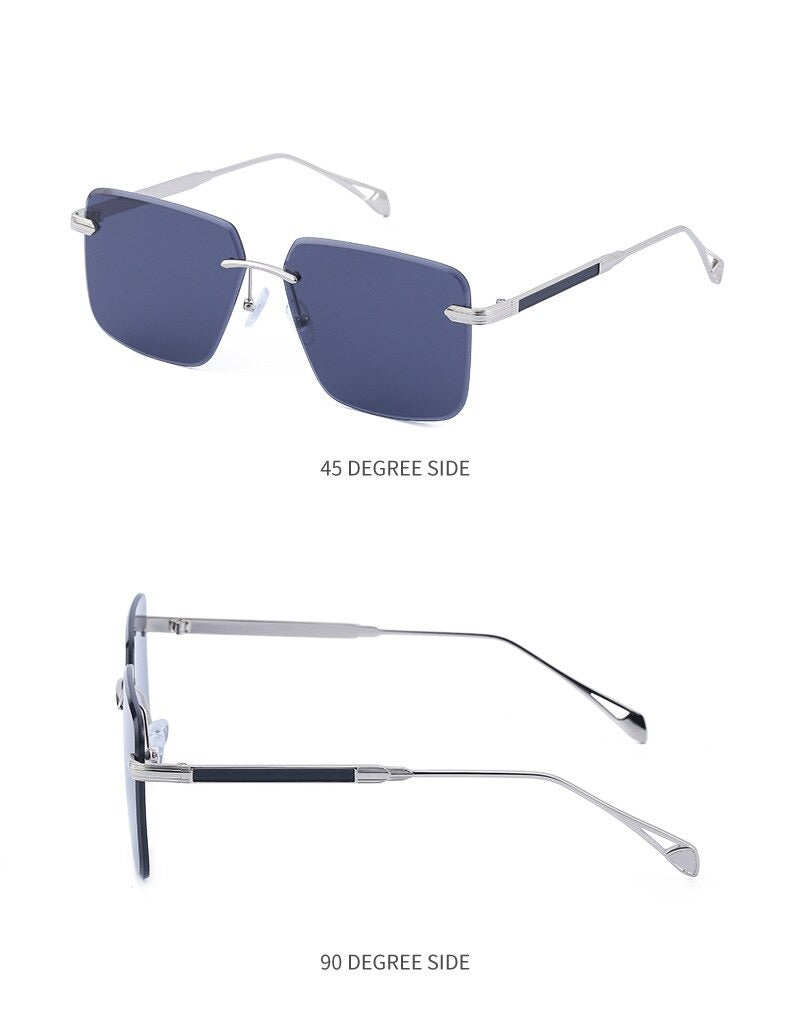 Oversize Square Rimless Fashion Sunglasses