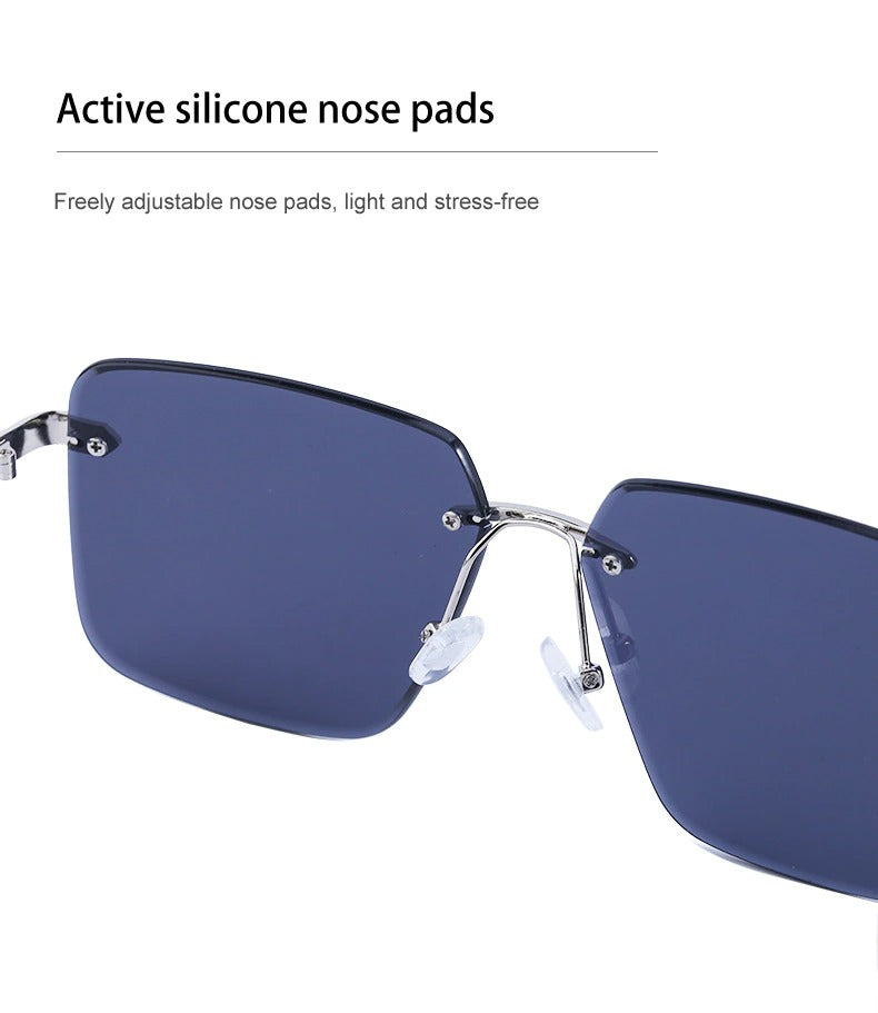 Oversize Square Rimless Fashion Sunglasses