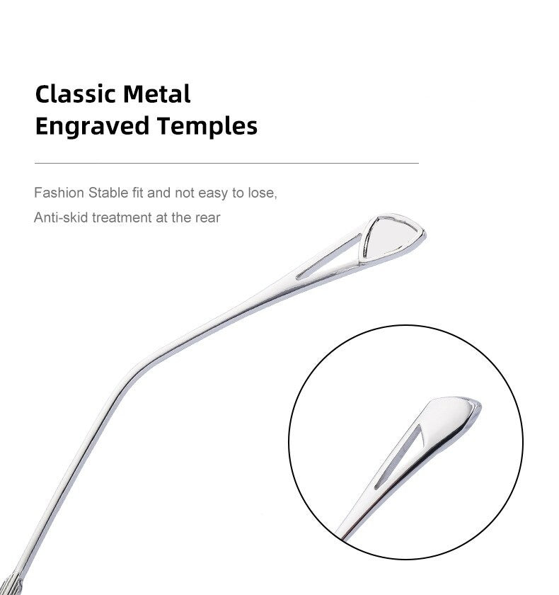 Oversize Square Rimless Fashion Sunglasses