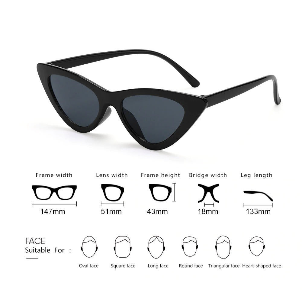 Small Triangle Sunglasses Female Shades Eyewear