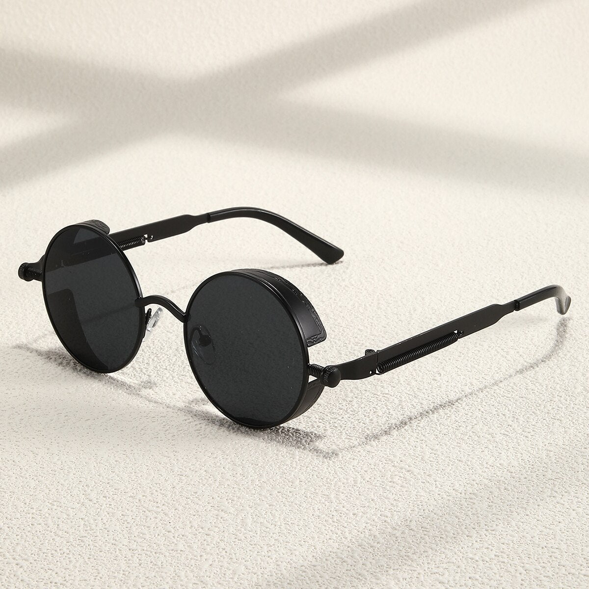 Metal Style Steampunk Fashion Men Retro Round Sunglasses