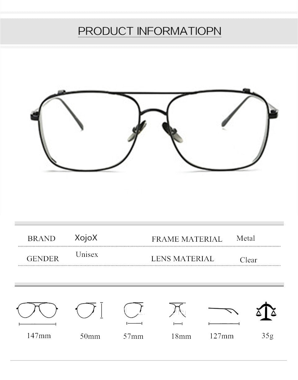 Optical Alloy Glasses Frame Women Men Oversized Transparent Eyeglasses Frames