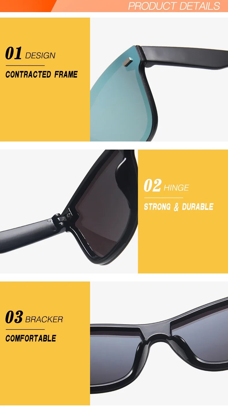 Oversized Square Sunglasses - Trendy Unisex Eyewear for Men and Women