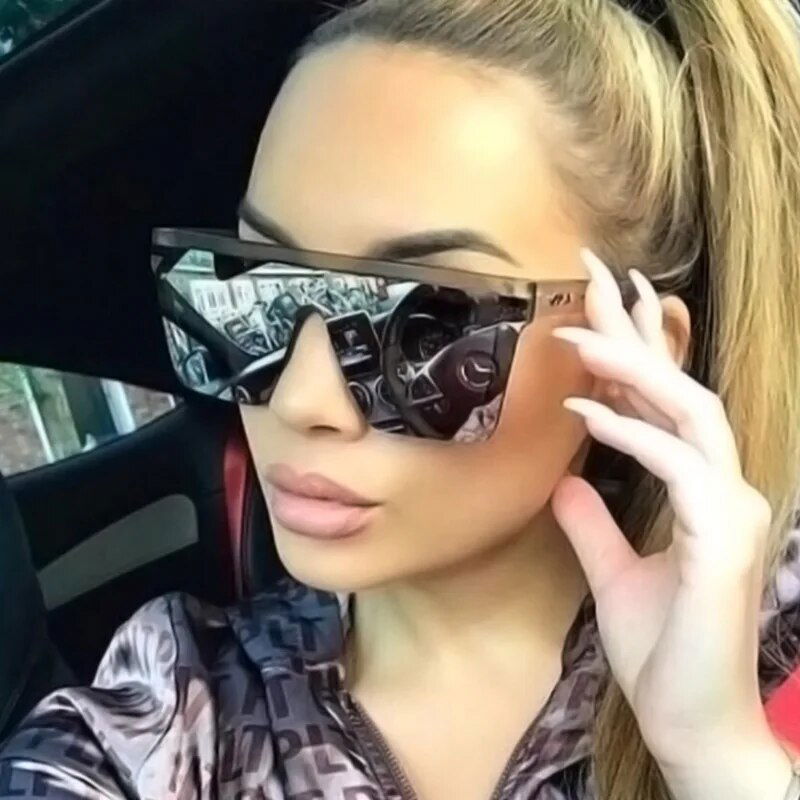 Oversized Square Sunglasses - Vintage Big Frame