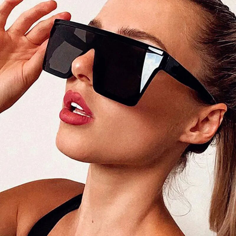 Oversized Square Sunglasses - Vintage Big Frame