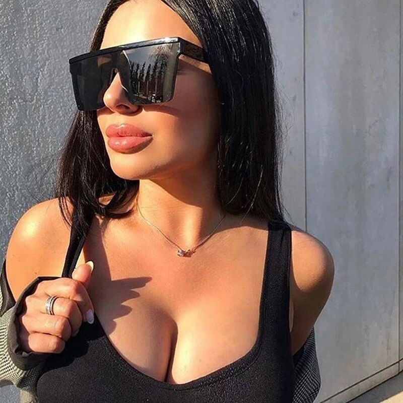 Oversized Square Sunglasses - Vintage Big Frame