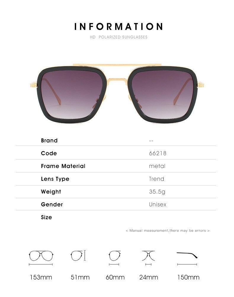 Tony Stark Robert Downey Men Women Sunglasses