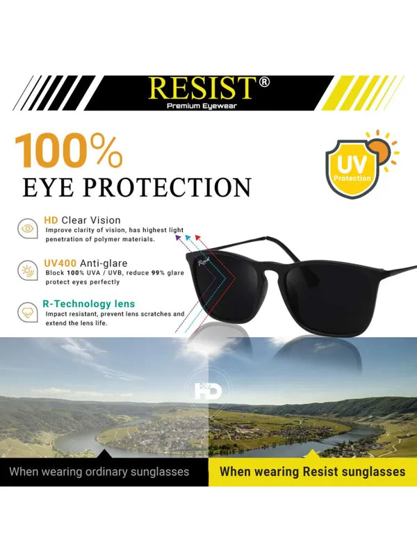 Black UV Protected Wayfarer Sunglasses For Men