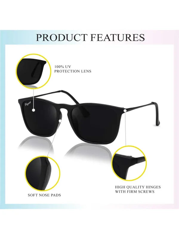 Black UV Protected Wayfarer Sunglasses For Men