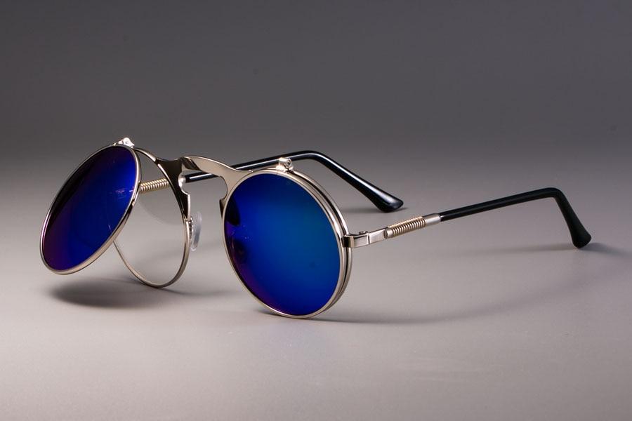 Vintage Round Flip Up Sunglasses For Men And Women
