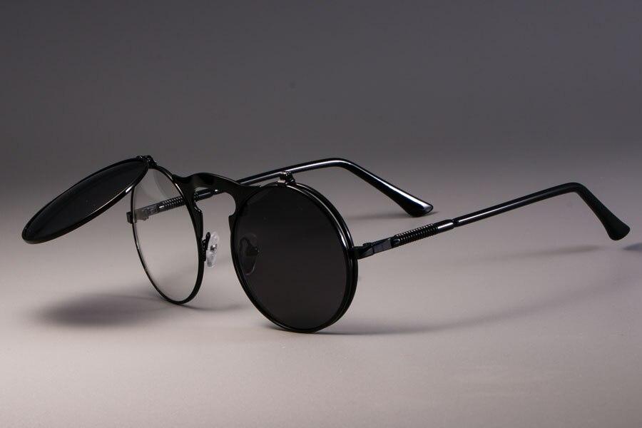 Vintage Round Flip Up Sunglasses For Men And Women