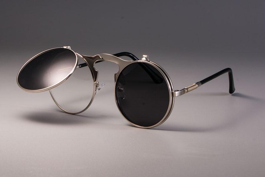 Vintage Round Flip Up Sunglasses For Men And Women