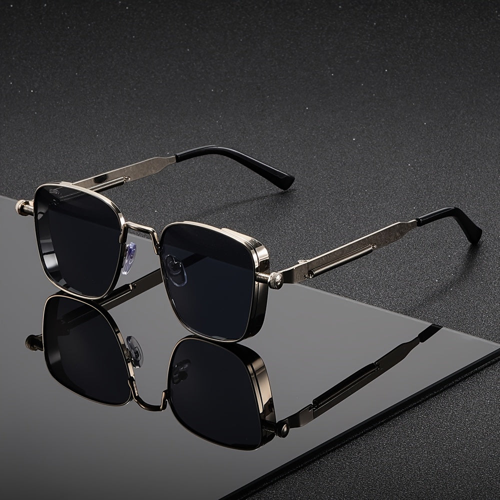 Retro Punk Square Metal Sunglasses