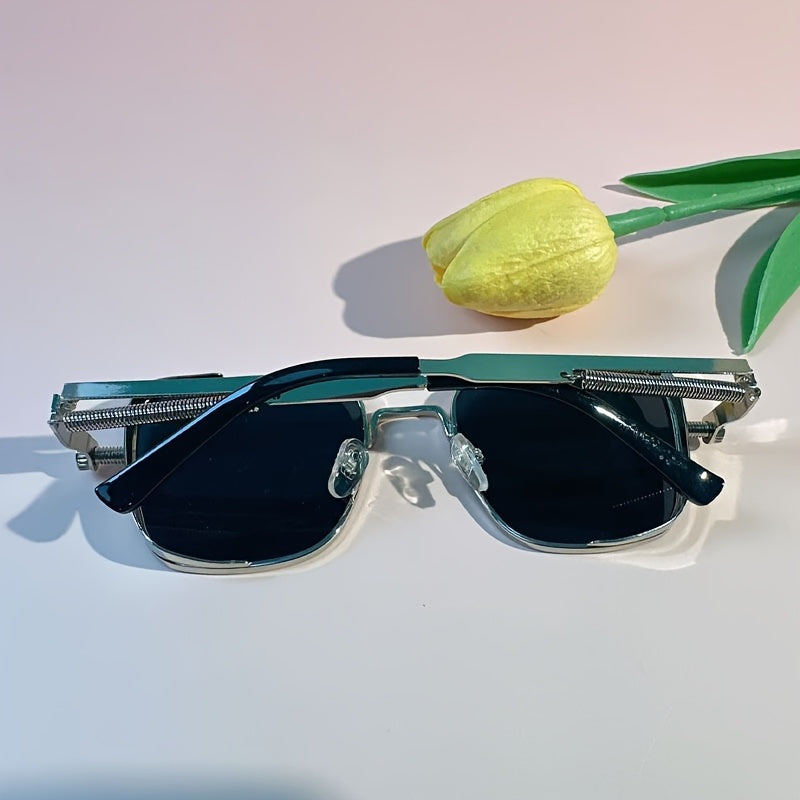 Retro Punk Square Metal Sunglasses