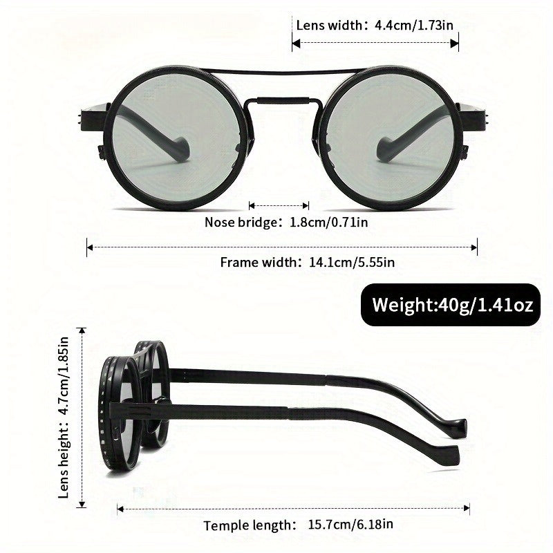 Classic Retro Round Fashion Glasses with adjustable ND Filter Lens