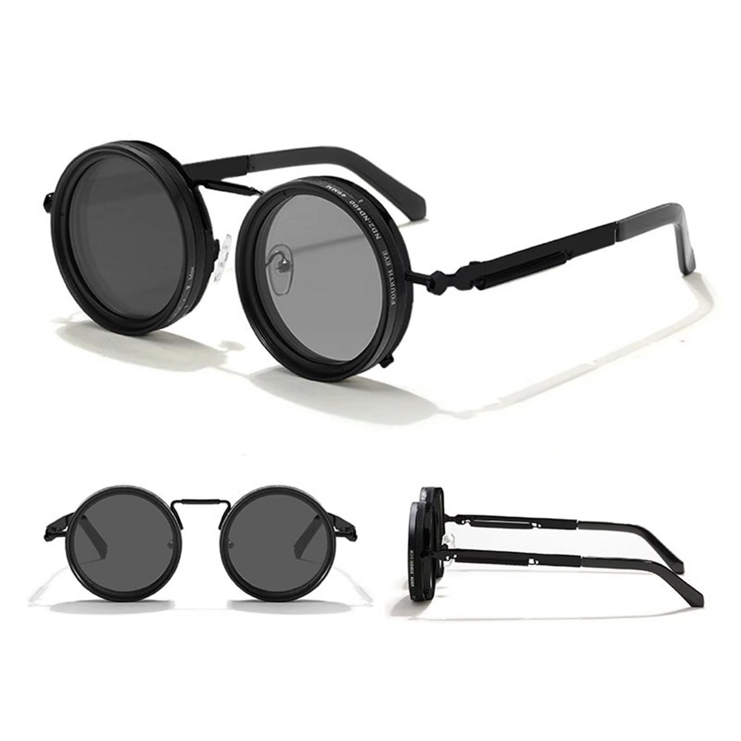 Round Polarized Adjustable ND Filter Sunglasses – 9-Level Dimming, Premium UV Protection