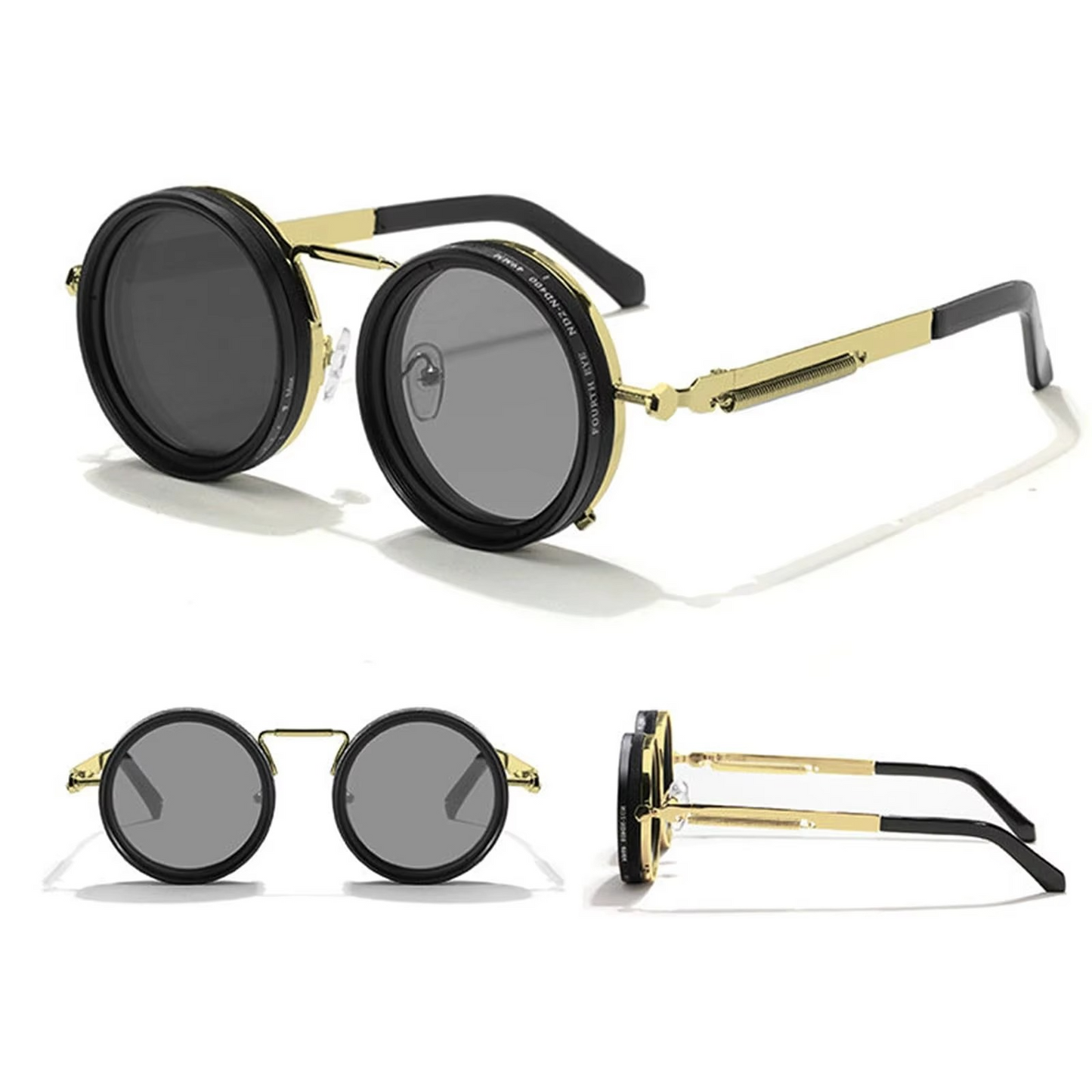 Round Polarized Adjustable ND Filter Sunglasses – 9-Level Dimming, Premium UV Protection