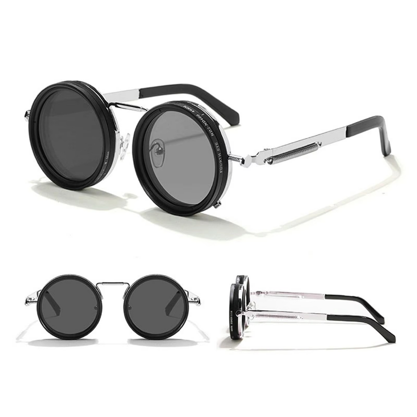 Round Polarized Adjustable ND Filter Sunglasses – 9-Level Dimming, Premium UV Protection