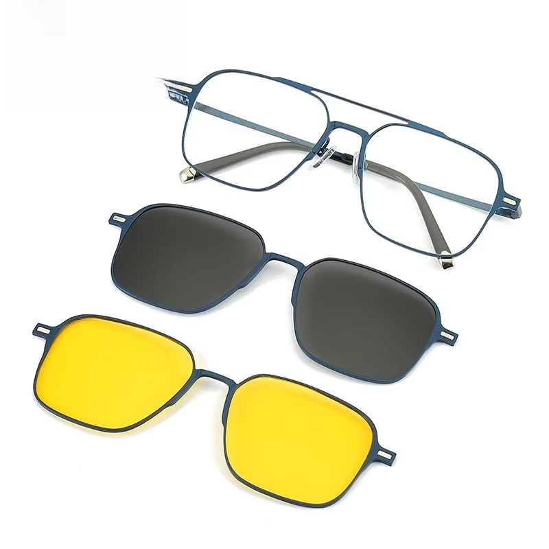 2025 Magnetic 2-in-1 Polarized Sunglasses – UV Protection & Night Vision Clip-On for Men