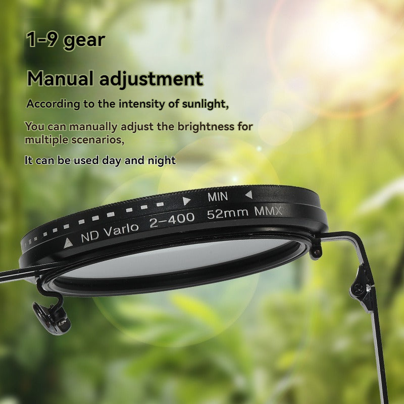 ND Filter Adjustable Dimming Round Polarized Sunglasses