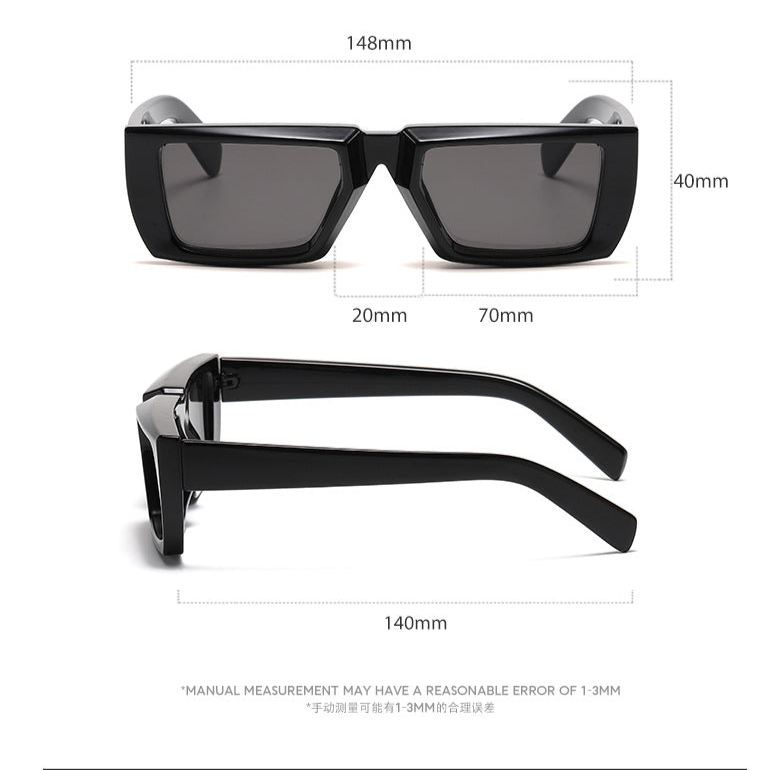 Hip hop rectangle sunglasses by Sunglass Lover in black with dark lenses and sleek design