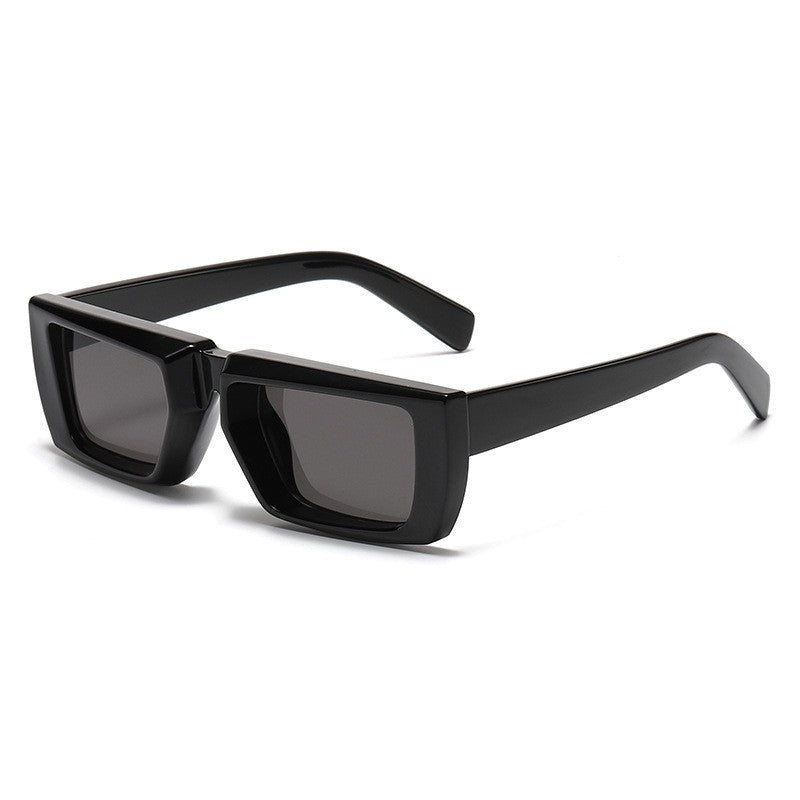 Black hip hop rectangle sunglasses with thick frame from Sunglass Lover