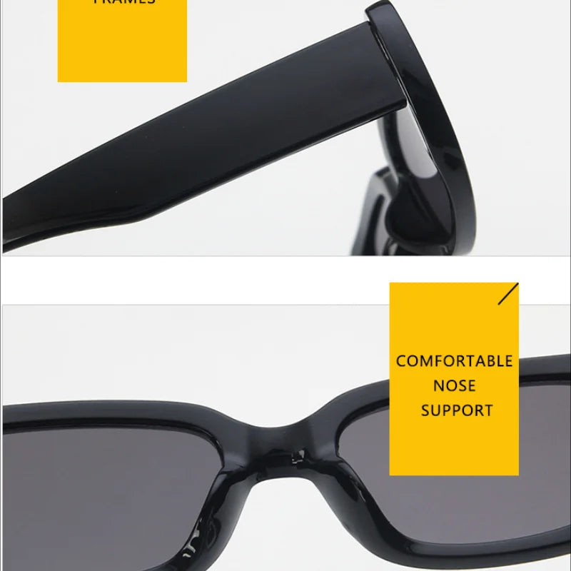 Jimmy Rectangle sunglasses by Sunglass Lover with black frames and comfortable nose support