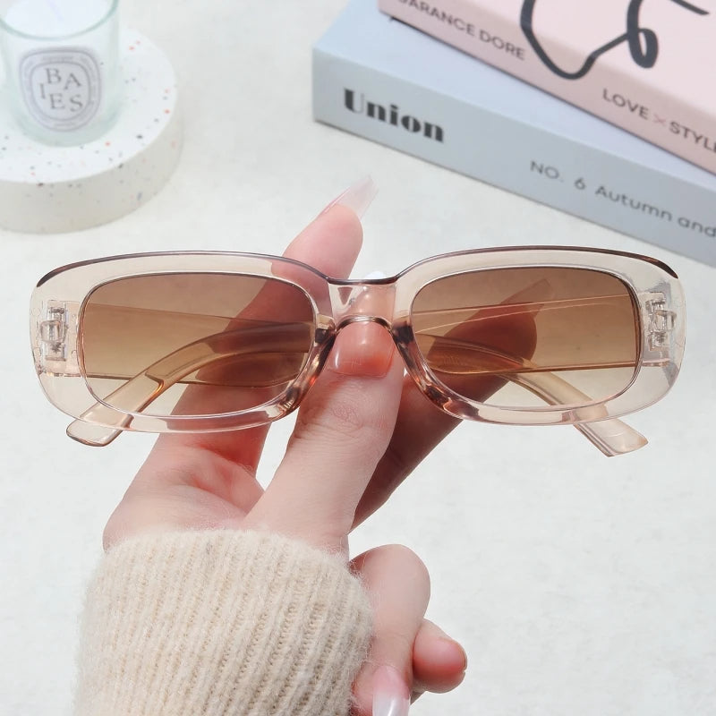 Jimmy Rectangle sunglasses by Sunglass Lover with light brown transparent frame and brown lenses