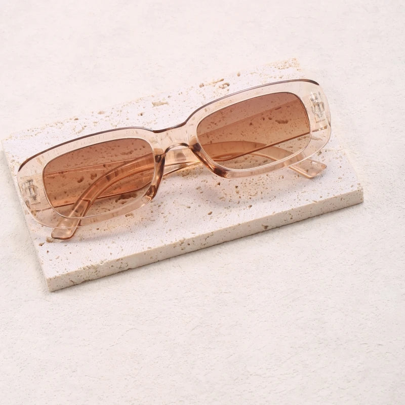 Jimmy Rectangle sunglasses by Sunglass Lover with brown tinted rectangular lenses and transparent frame