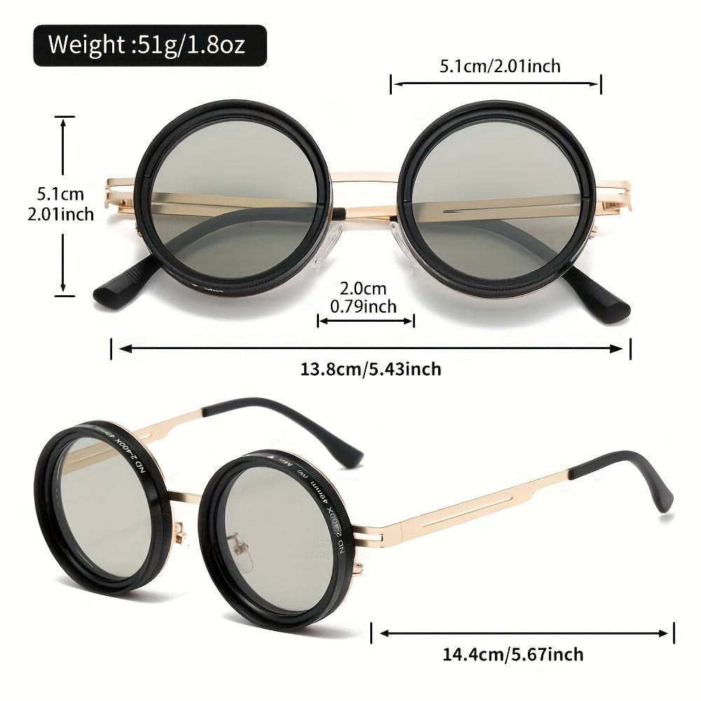 Steampunk Style Rotatable Lens Glasses