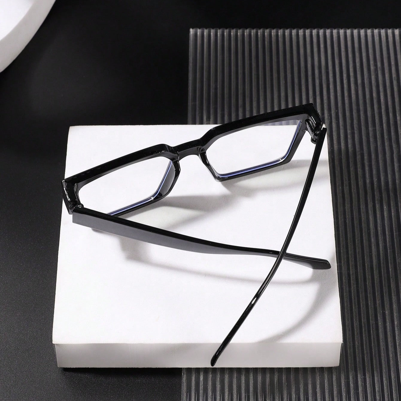 Men's Stylish Black Square Frame Anti-Blue Light Glasses