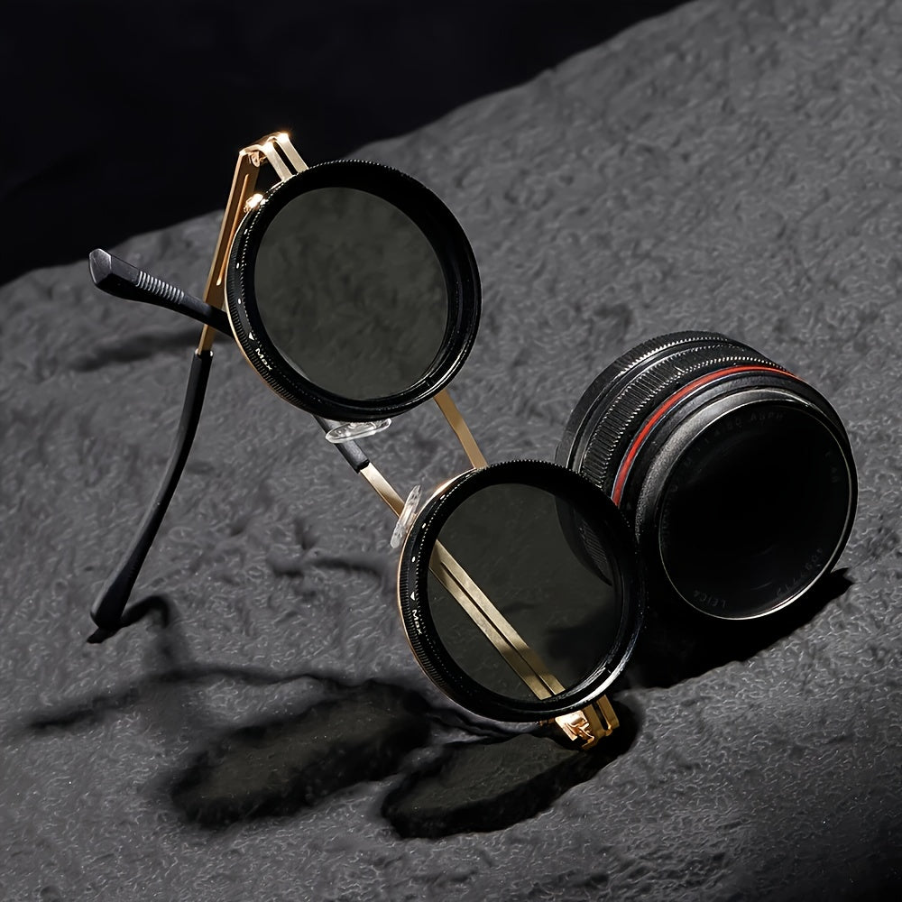 Steampunk Style Rotatable Lens Glasses