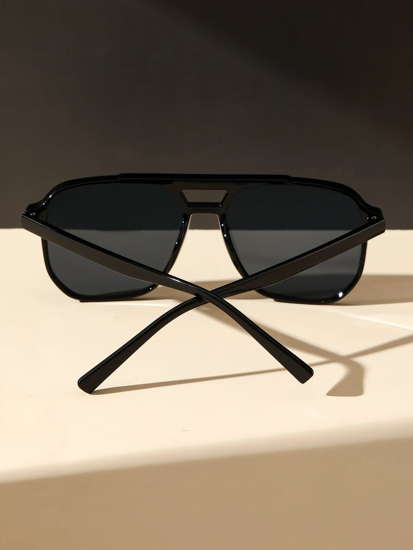 Black square geometric street sunglasses by Sunglass Lover with sleek modern design