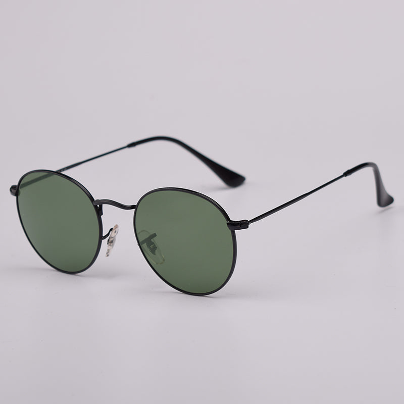 Sunglass Lover round sunglasses with black frame and green lenses vintage style sunglasses online