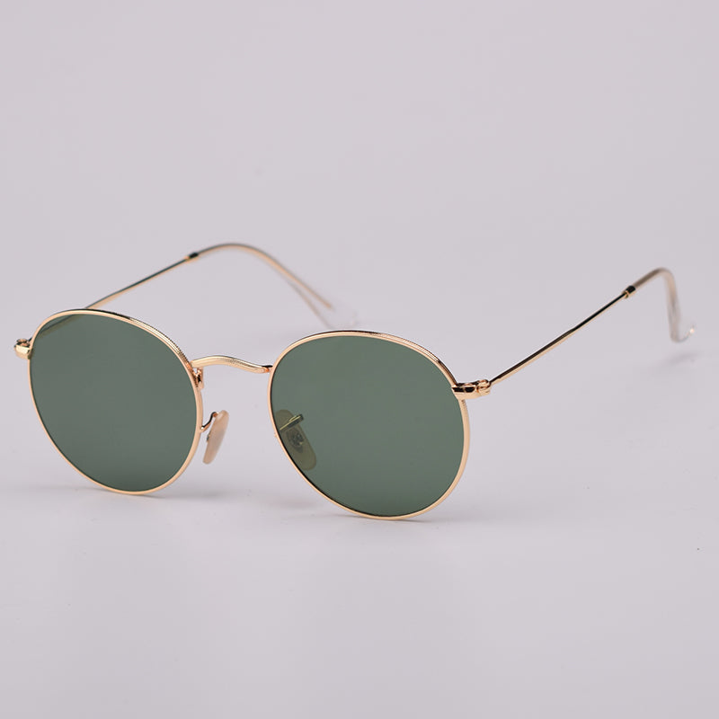 Sunglass Lover round sunglasses with gold frame and green lenses vintage style sunglasses online